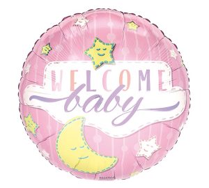 17" Pink Welcome Baby Balloon