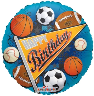 18" Happy Birthday Sports Helium Foil Balloon