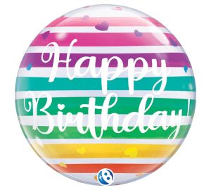 22" Birthday Rainbow Bubble Balloon