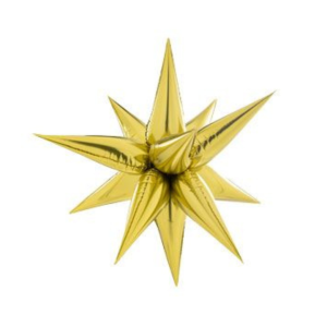 26 Starburst Foil Balloons Small Gold