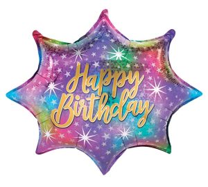 28" pkg HBD sparkle Burst Shape