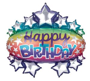31" pkg Birthday Marquee shape balloon