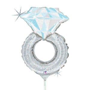 Betallic Wedding Ring 37" Shaped Foil Balloon Packaged 1ct