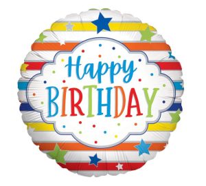 36" pkg HBD Horizontal Stripes Stars