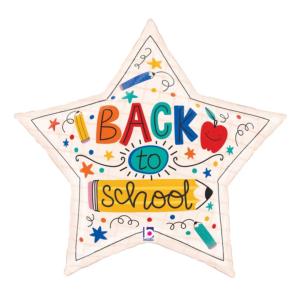 Betallic Back to School Star 28 inch Shaped Foil Balloon 1ct