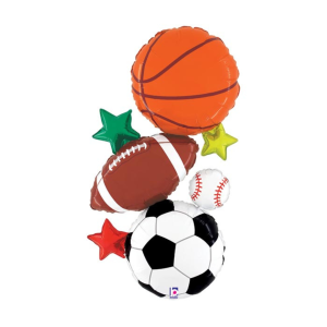 Betallic Multi-Sports Stacker 37 inch Shaped Foil Balloon Packaged 1ct