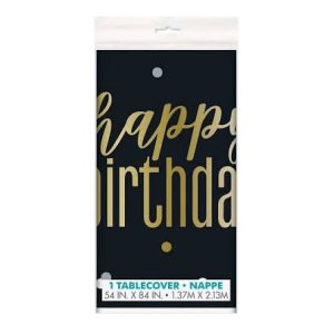 Happy Birthday Matallic Tablecover 54x84