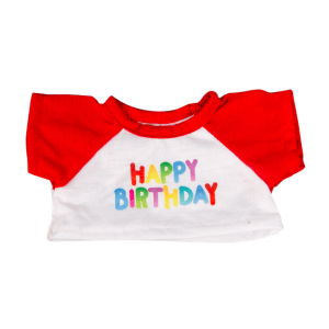 Happy Birthday T-Shirt w/Red Sleeves (8")