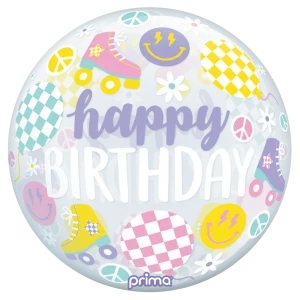 Prima Retro Skates Birthday Sphere 20 inch Balloon 1ct