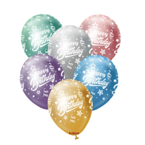 12" Kalisan Happy Birthday Confetti Mirror (Print:White)