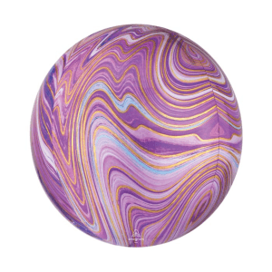 16" Pkg Purple Marblez Orbz Balloon