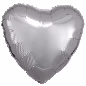 18" Heart Foil Silver