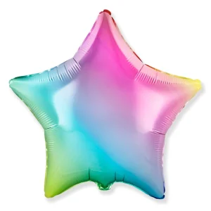 18" Star Foil Balloon - Rainbow