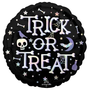 18in Halloween Trick or Treat Iridescent Foil Balloon