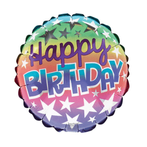 4" Inflated Birthday Ombre Rainbow