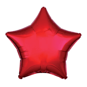 4" Inflated Sol Metallic Red star