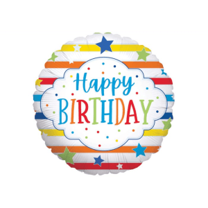 9" Inflated HBD Striped Stars