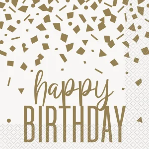 Confetti Gold Birthday Lunch Napkin 16ct