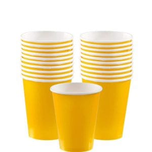 Sunshine Yellow Paper Cups 9oz 20ct