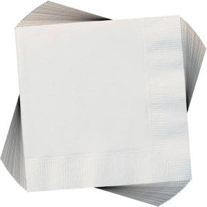 White Beverage Napkins 40ct