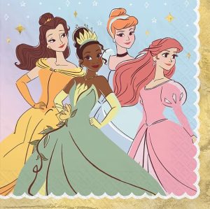 Disney Princess Beverage Napkin, 2-Ply, Multicolored, 16 Napkins/Pack